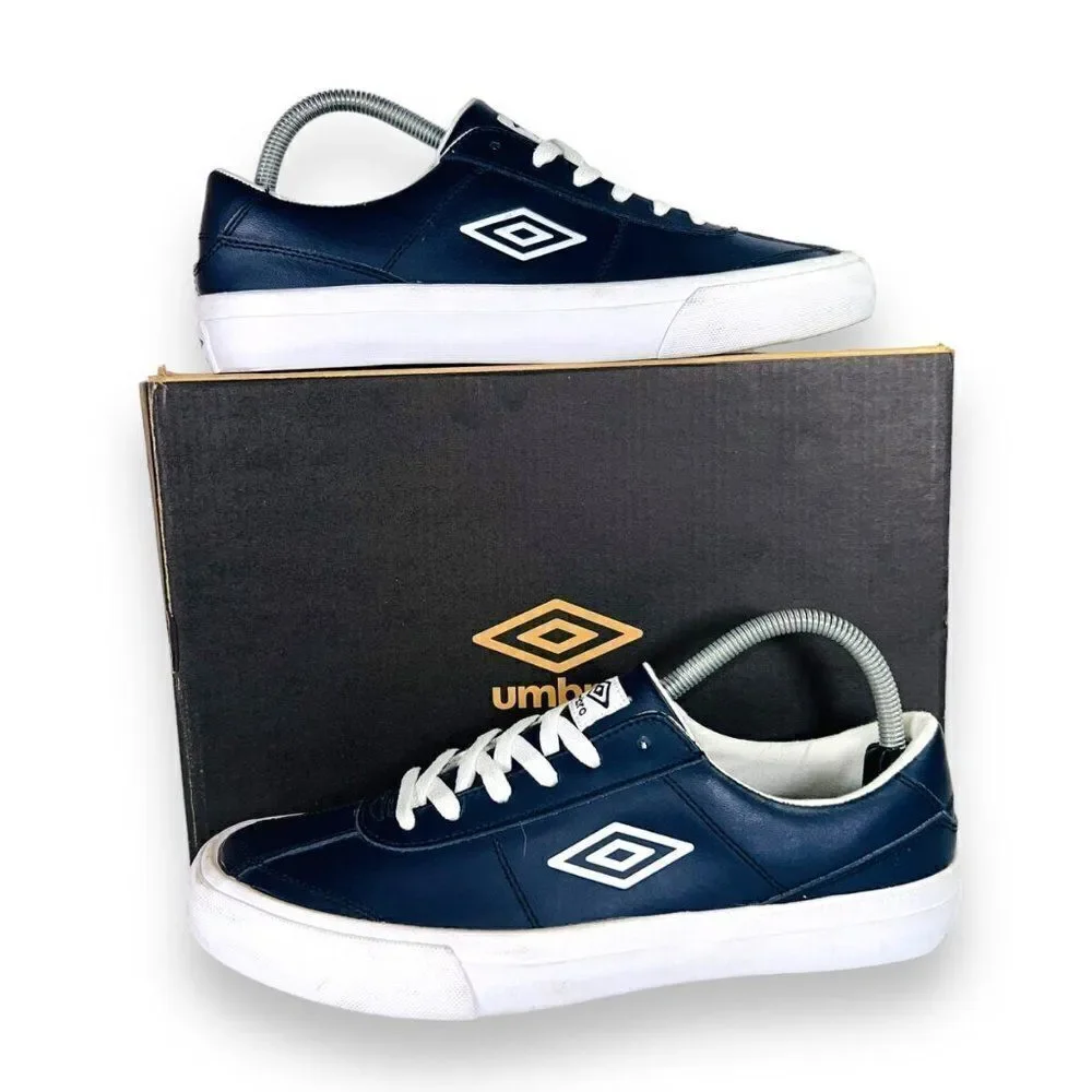 Umbro Brooklyn Leather Casual Shoes Navy / White UML1002SL Men's 8‎